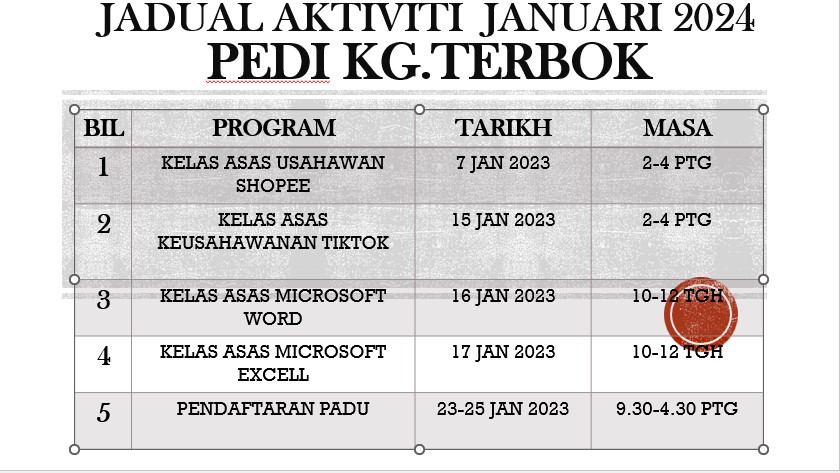 JADUAL AKTIVITI JAN 2024